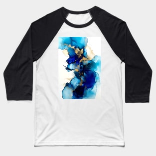 Blue Lagoon - Abstract Alcohol Ink Art Baseball T-Shirt